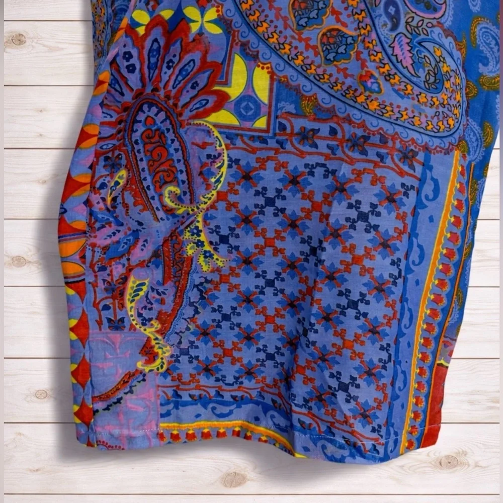 Raj Eva Paisley Mosaic Print Duster OS & Drawstring Pant Set; Size Large~NWT - Picture 10 of 16